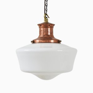 Lampe à Suspension d'Église en Opaline, 1930s