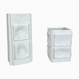Op Art Vases attributed to Martin Freyer for Rosenthal, Germany, 1970s, Set of 2