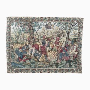 Tapisserie Jacquard d'Aubusson Style Médiéval avec Motif Moisson, 1960s
