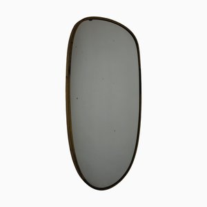 Miroir Ovale en Laiton dans le style de Gio Ponti, Italie, 1950s