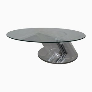 Ipomea Modell Glas & Stahl Couchtisch von Rimadesio, Italien, 1970er