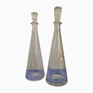 Decanter alti di Glass Per Lutken per Holmegaard, Danimarca, anni '50, set di 2