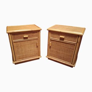 Bamboo Bedside Tables, 1970s, Set of 2