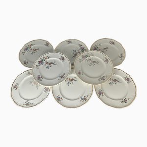 Assiettes Plates Modèle Chantilly de Longchamp, 1950s, Set de 8