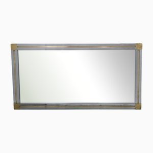 Mirror in Chromed Steel and Brass, 1970s
