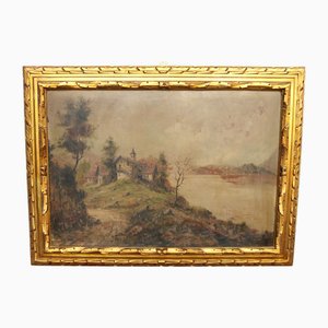 Mancini, Landscape View, Oil Painting on Hardboard, 1890s-1910s
