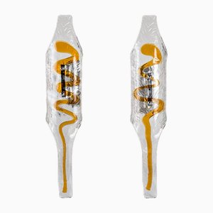 Lampade da parete in vetro di Murano di Toni Zuccheri per Mazzega, anni '70, set di 2