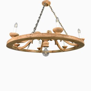 Lampadario grande in stile Luigi XVI in quercia, Francia, fine XIX secolo