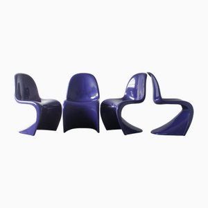Purple Panton Chairs by Verner Panton for Herman Miller / Felhbaum , 1976, Set of 4
