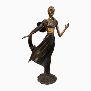 Art Deco Tänzerin aus Bronze, 1930er