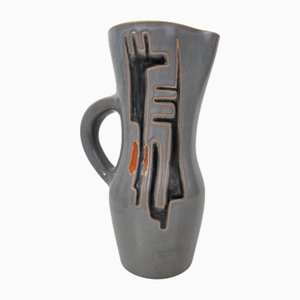 Ceramic Pitcher with Abstract Patterns attributed to Robert Auguste and Gyn Gausserand for Vallauris, 1960s