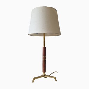 Table Lamp in Teak and Brass by J. T. Kalmar, 1960s
