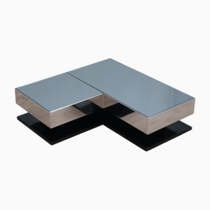Mesa de centro vintage de vidrio espejo de Ny Form, años 60