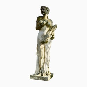 Grande Statue de Jardin Patiné de l'Automne des 4 Saisons, 1890s-1910s