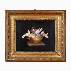 Artista italiano, Micromosaico de las Palomas Capitolinas, 1850, Vidrio