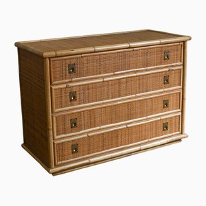 Bamboo and Rattan Chest of Drawers, 1970s