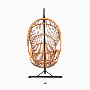 Chaise Suspendue en Rotin par Rohé Noordwolde, Holland, 1960s