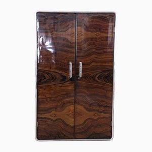 Bauhaus Kleiderschrank in Palisander Optik, Stahlrohr & Chrom, Deutschland, 1930er