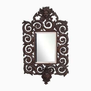 Specchio da parete da donna in bronzo fuso, Francia, fine XIX secolo