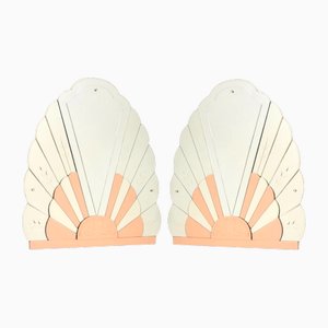 Große Art Deco Spiegel, 1930er, 2er Set
