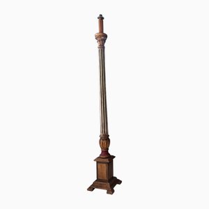 Große Holzlampe im Louis XVI Stil, 1950er