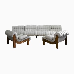 Scandinavian Brutalist Modular Sofa, 1970s, Set of 6
