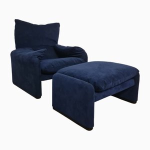 Set de Chaises Maralunga avec Ottomane par Vico Magistretti pour Cassina