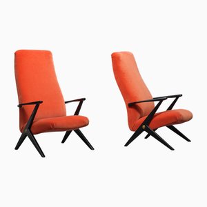 Set of Swedish Armchairs in Velvet Upholstery, 1950s