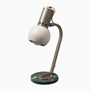 Italienische Mid-Century Moderne Tischlampe mit grünem Marmorfuß, 1950er