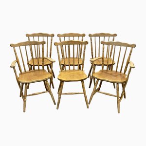 Chaises et Fauteuils en Hêtre, Angleterre, 1970s, Set de 6