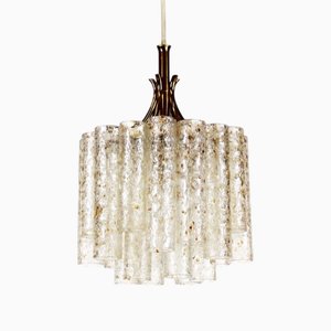 Brass and Goldflake Glass Chandelier from Doria Leuchten