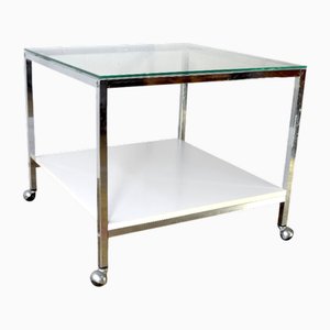 Vintage Coffee Table in Chrome and Glass, 1970s