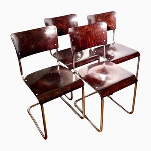 Bauhaus Freischwinger aus Stahlrohr von Mauser Werke Waldeck, 1935, 4er Set