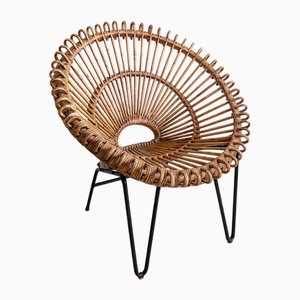 French Rattan Armchair, 1960s