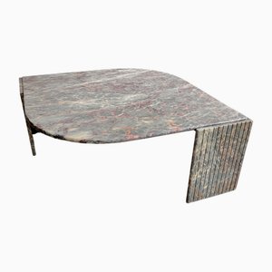 Mesa de centro italiana con forma de ojo de mármol, años 70