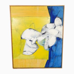 Allan Schmidt, Composition, 1968, Peinture à l'Huile sur Toile, Encadrée