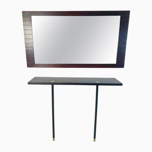 Consola y espejo de Ettore Sottsass, años 50