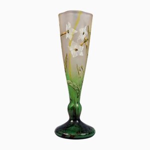 Jugendstil Cameo Vase mit Nicotiana Dekor von Daum Nancy, Frankreich, 1900er