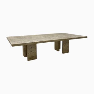 Mid-Century Modern Coffee Table in Travertine, 1970s