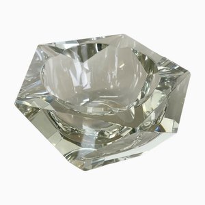 Large Murano Faceted Diamond Ashtray by Flavio Poli, 1970s