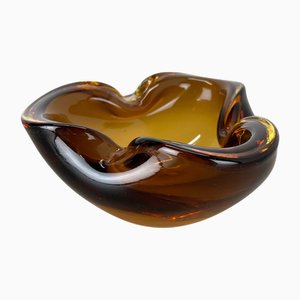 Large Murano Glass Yellow Ashtray, Italy, 1970