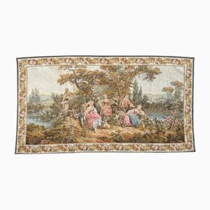 Large Vintage French Aubusson Jacquard Tapestry Pastoral Loves, 1960s
