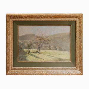 Albert Gianini, Paysage d'Automne, Pastel on Panel, Framed