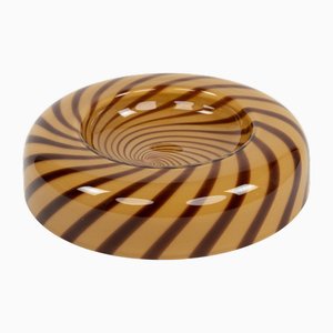 Bol ou Vide-Poche Rond Mid-Century en Verre de Murano attribué à Tommaso Barbi, Italie, 1970s