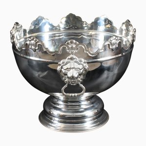 Large Vintage Silver Plate Monteith Punch Bowl, 1980s