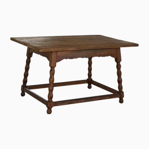 Rechteckiger Französischer Schreibtisch oder Esstisch aus Kiefernholz, 1900er