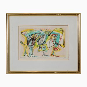 Lis Zwick, Composition, Lithograph, 1990s, Framed