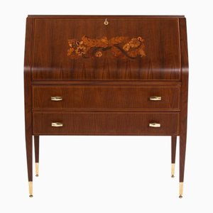 Mid-Century Italian Secretary Palisander Wood with Inlays by Paolo Buffa, 1945