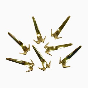Large Vintage Brass Wall Coat Hook Model #4056 attributed to Carl Auböck, Austria, 1950s