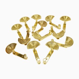 Appendiabiti da parete postmoderno in ottone attribuito a Ettore Sottsass per Valli & Valli, Italia, 1985